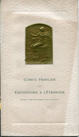 Speisekarte des comite francais des expositions a L'etranger. Vordereite